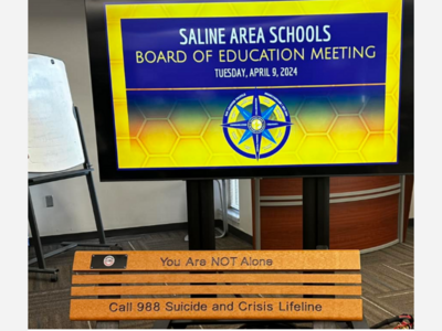 Saline Area Schools are Gifted Two Benches representing Hope, Support and Connection to Important Resources