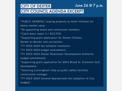 City of Dexter City Council Public Hearing and Meeting